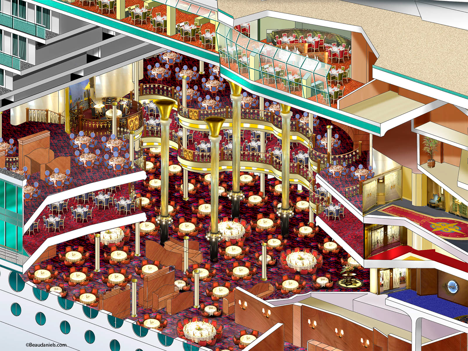 Freedom of the Seas, Multi level Dining.
