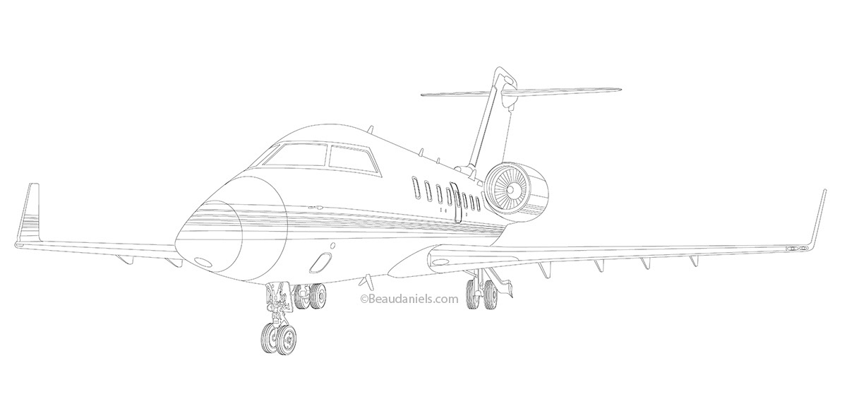 Line art for the corporate jet.
