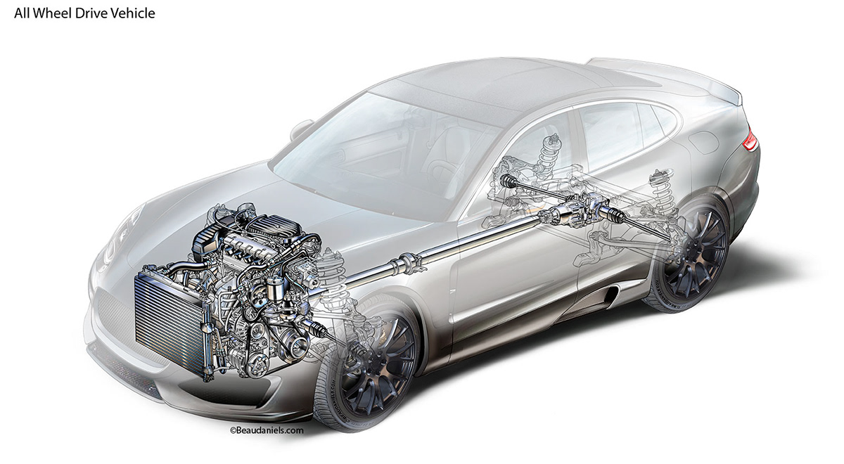 Technical illustration, Beau and Alan Daniels. - Generic car update