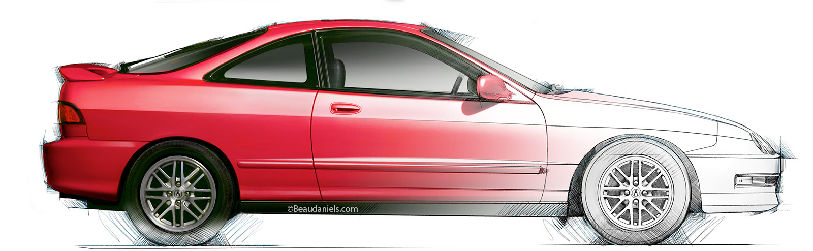 Acura Integra, initial concept drawing.