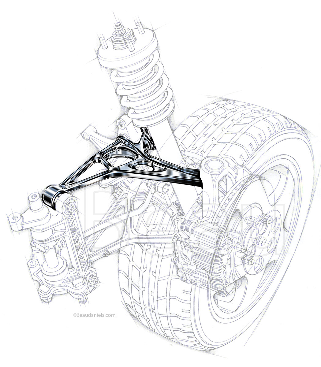 Acura rear suspension illustration.