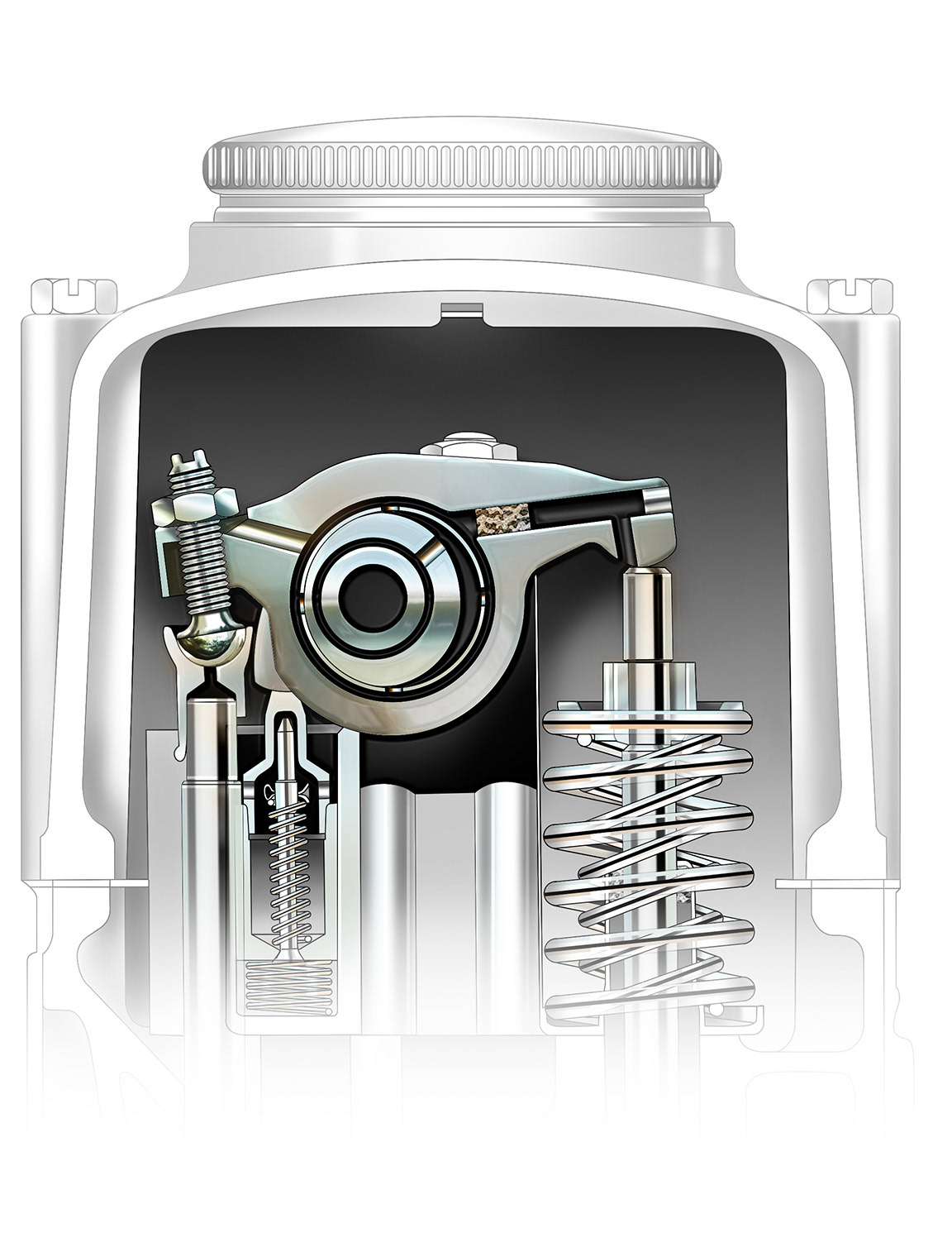 1930, Cadillac engine cross section