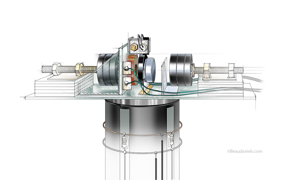 Galvanometer close up. technical illustration.