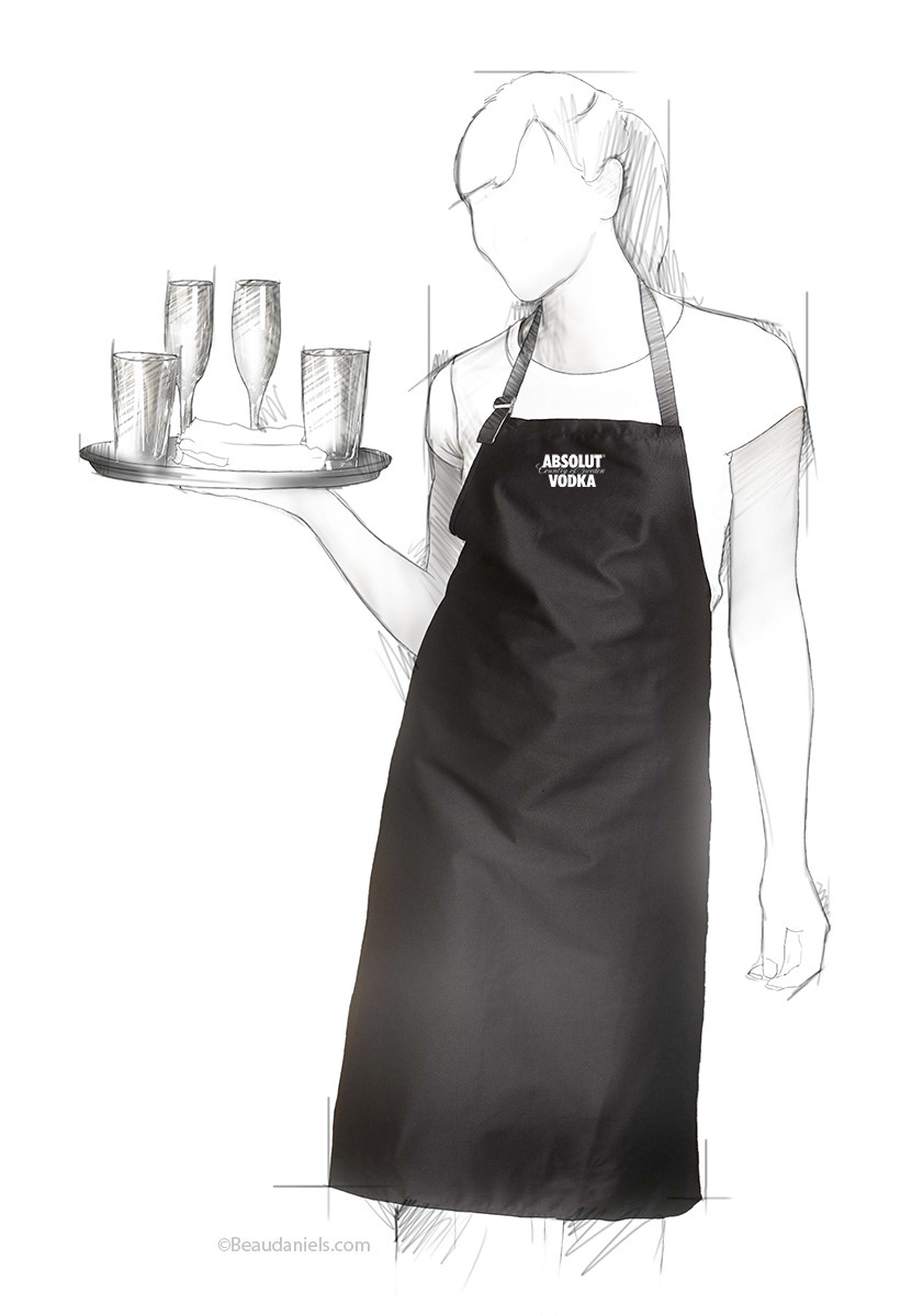 Absolut, long apron.