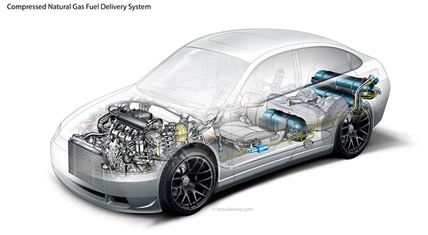 Technical Illustration, Beau And Alan Daniels. - Generic Cutaway Car.