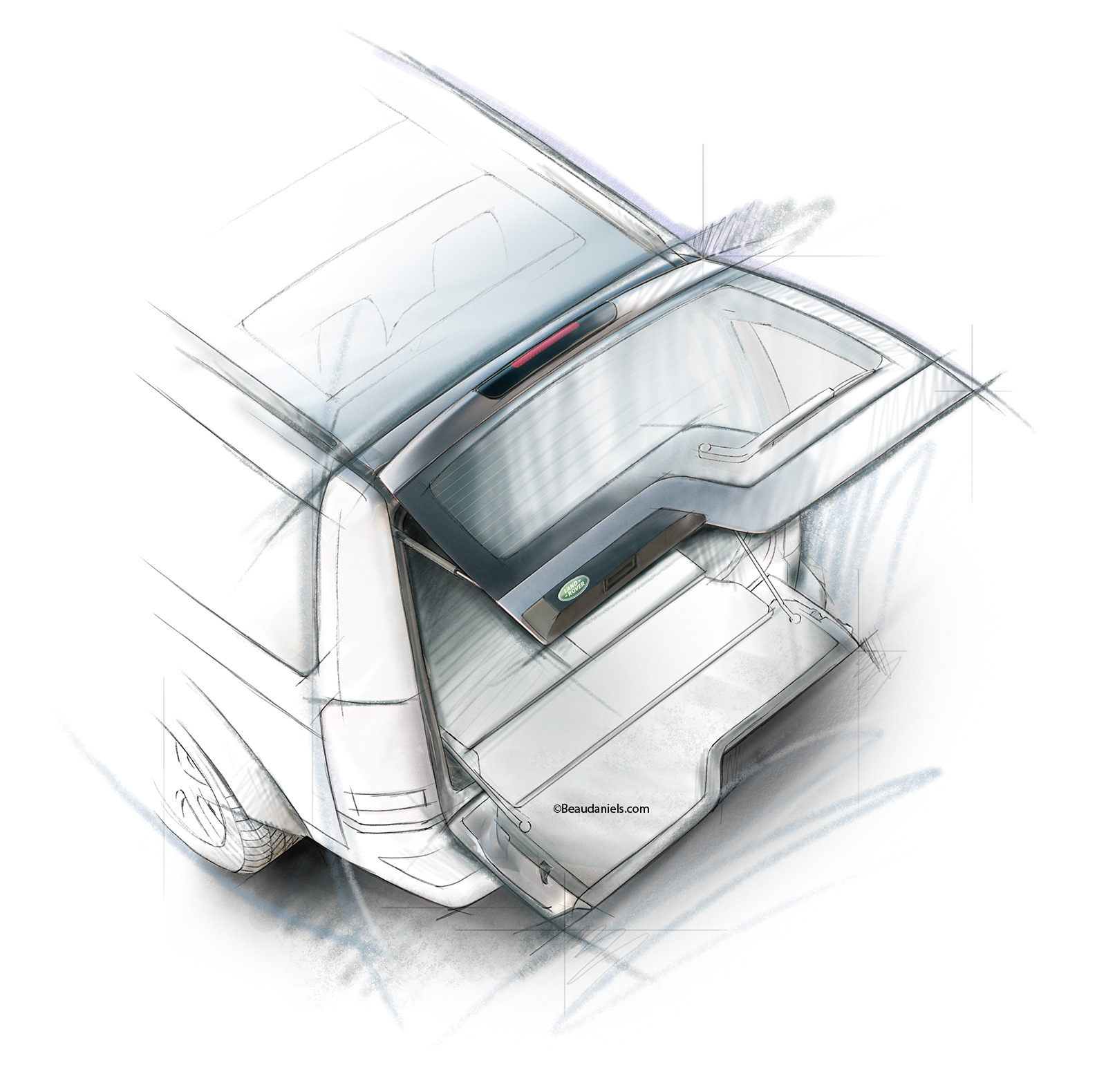 Land Rover LR3 tailgate open.