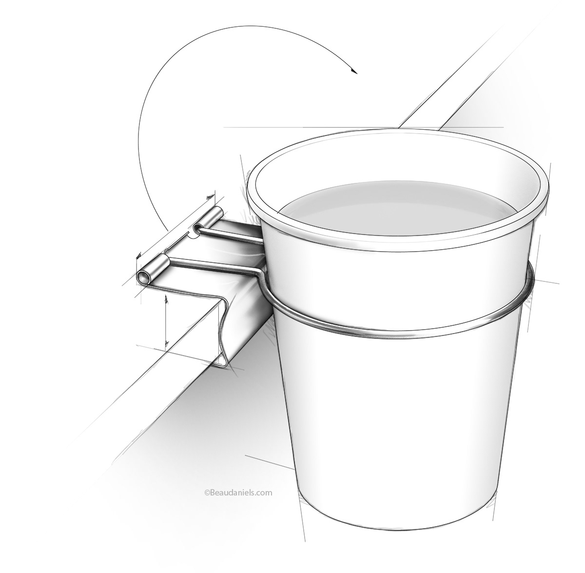 Restoration Hardware. Cup Clip, cup holder.