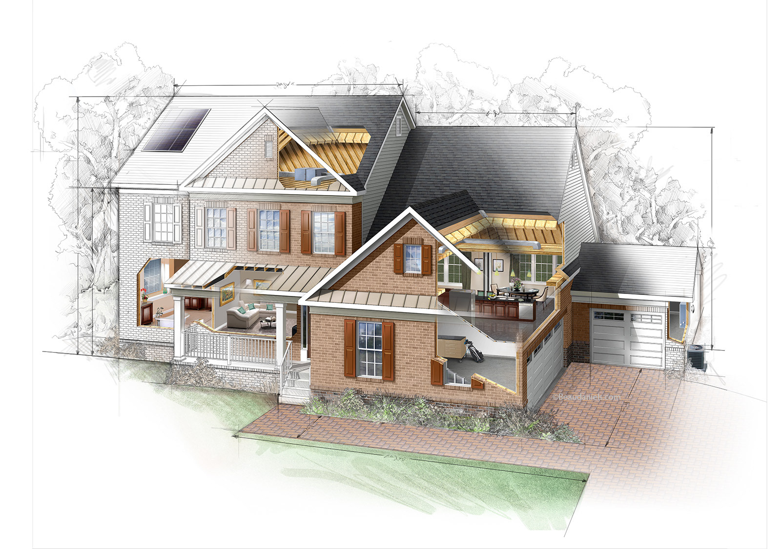 Cutaway familly home