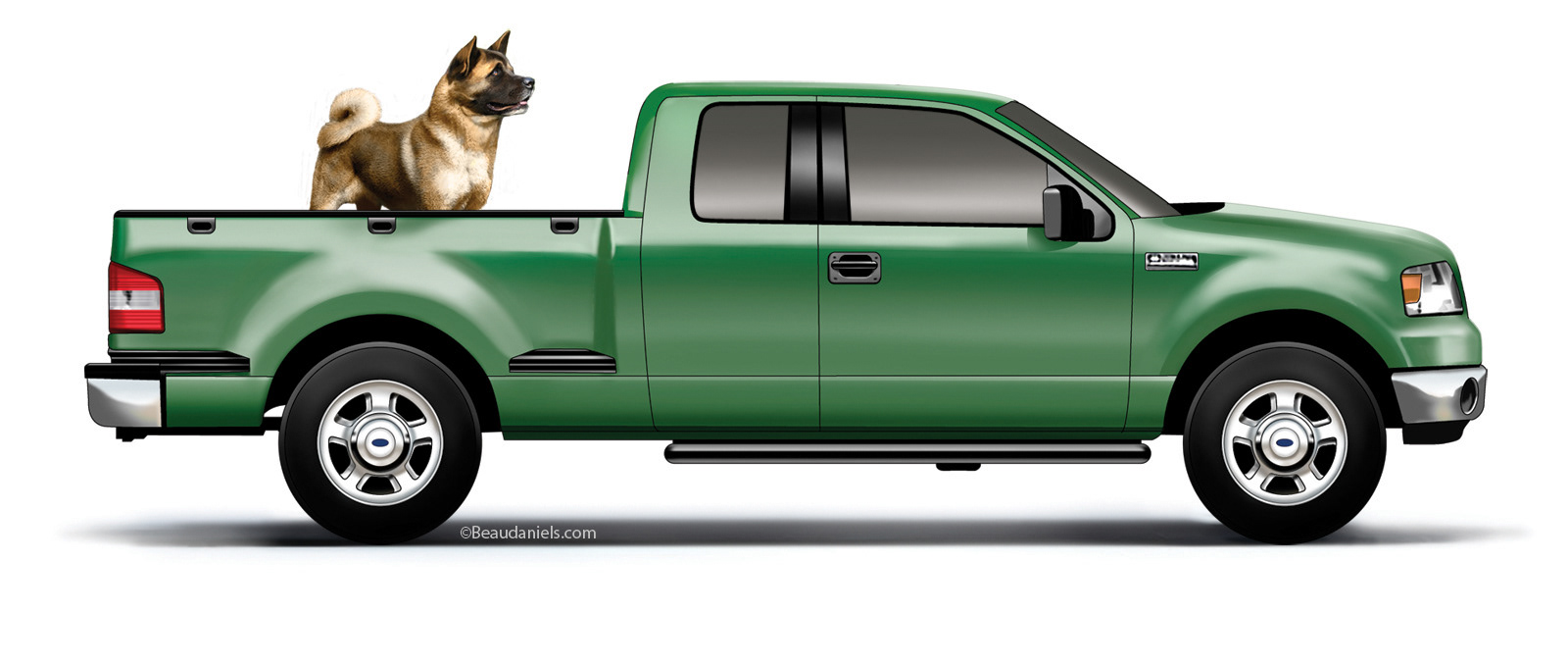 An F150 and an Akita