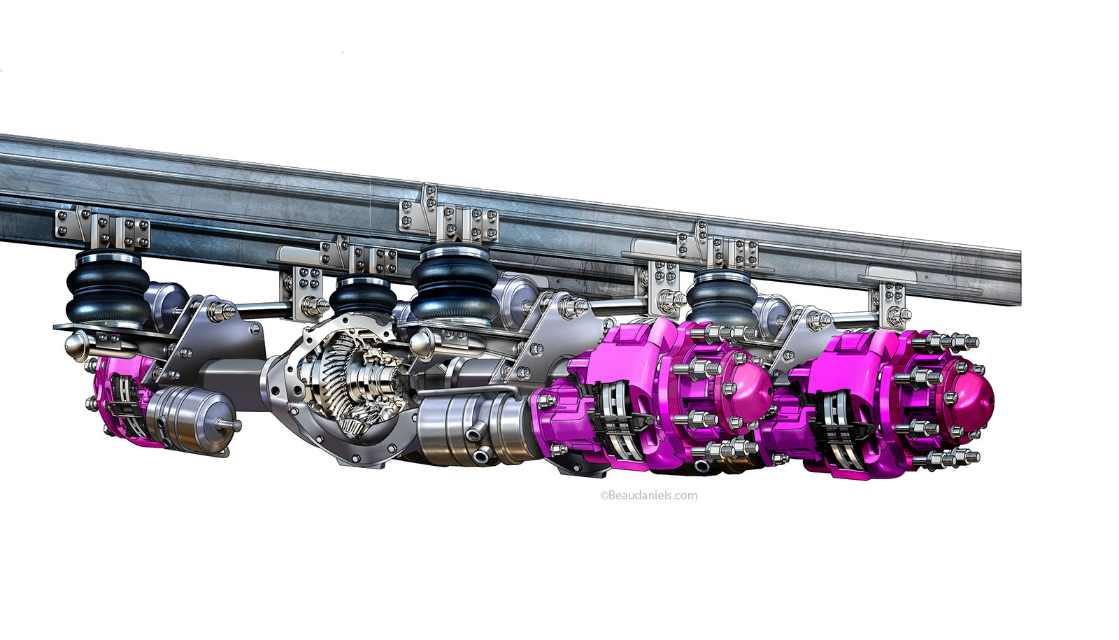 Big rig rear axel