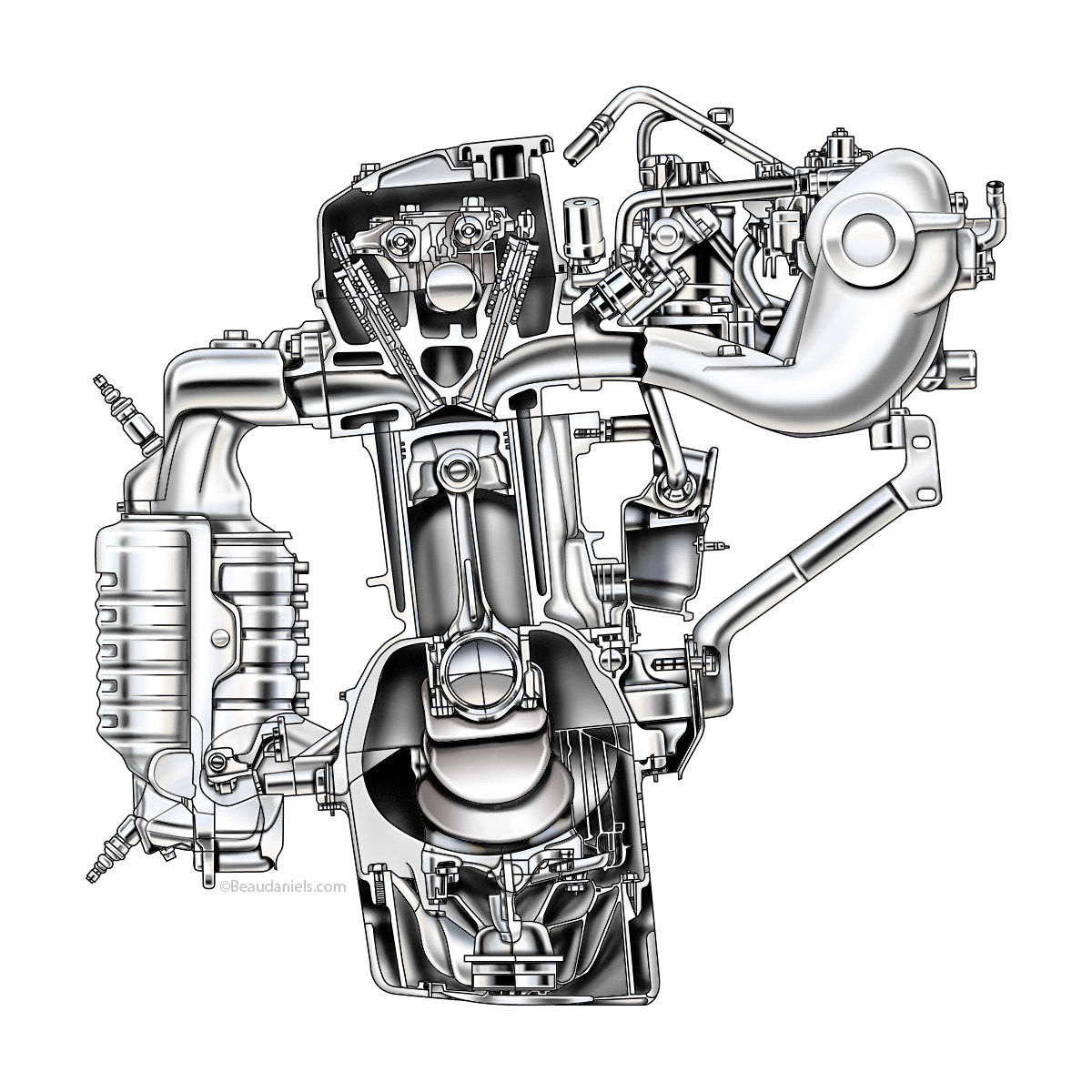 Cross section Honda Gas Engine.