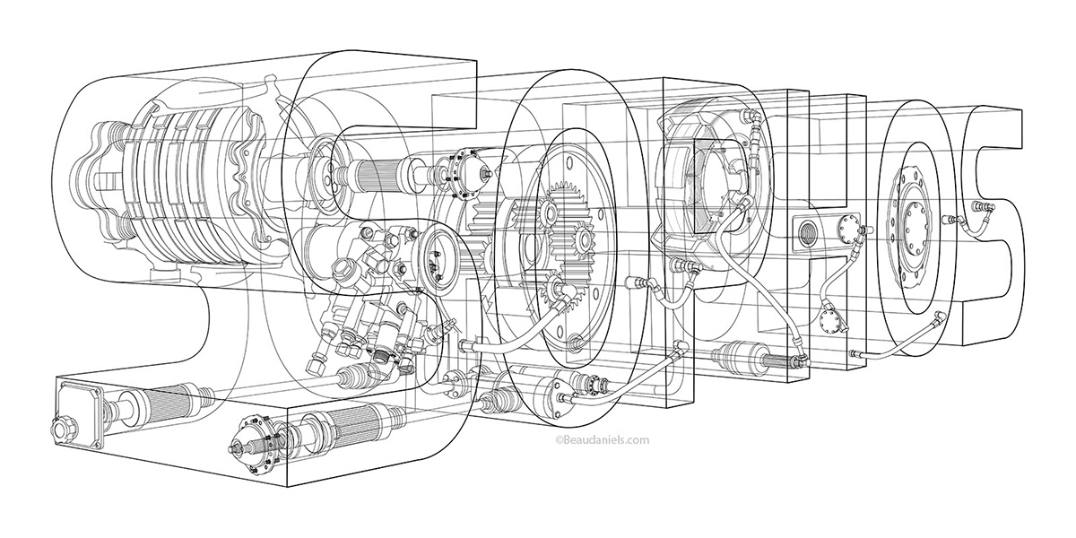 Technical illustration, Beau and Alan Daniels. - SOPHOS logo