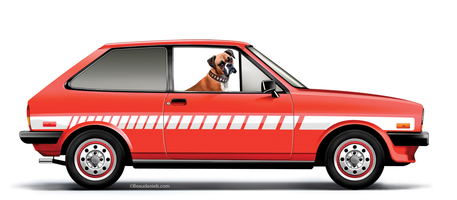 A Ford Fiesta and a Boxer.