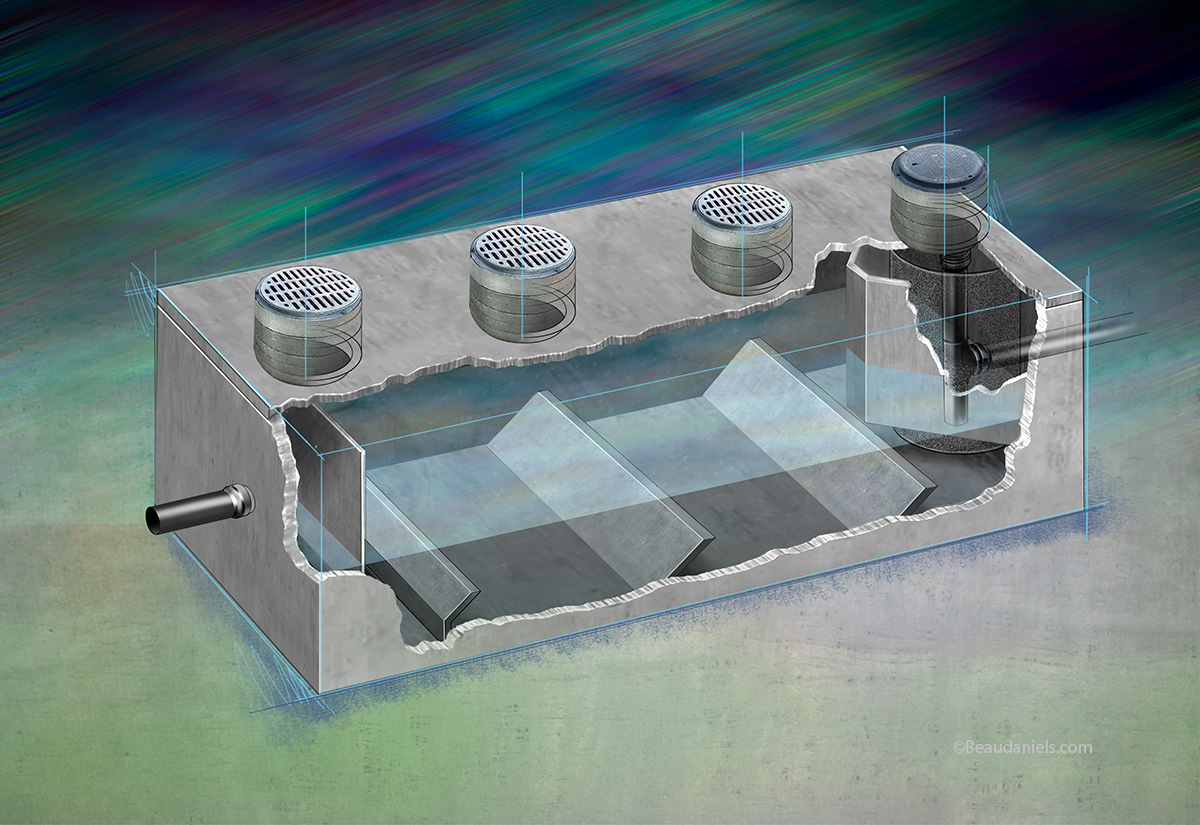 Storm drain cutaway,