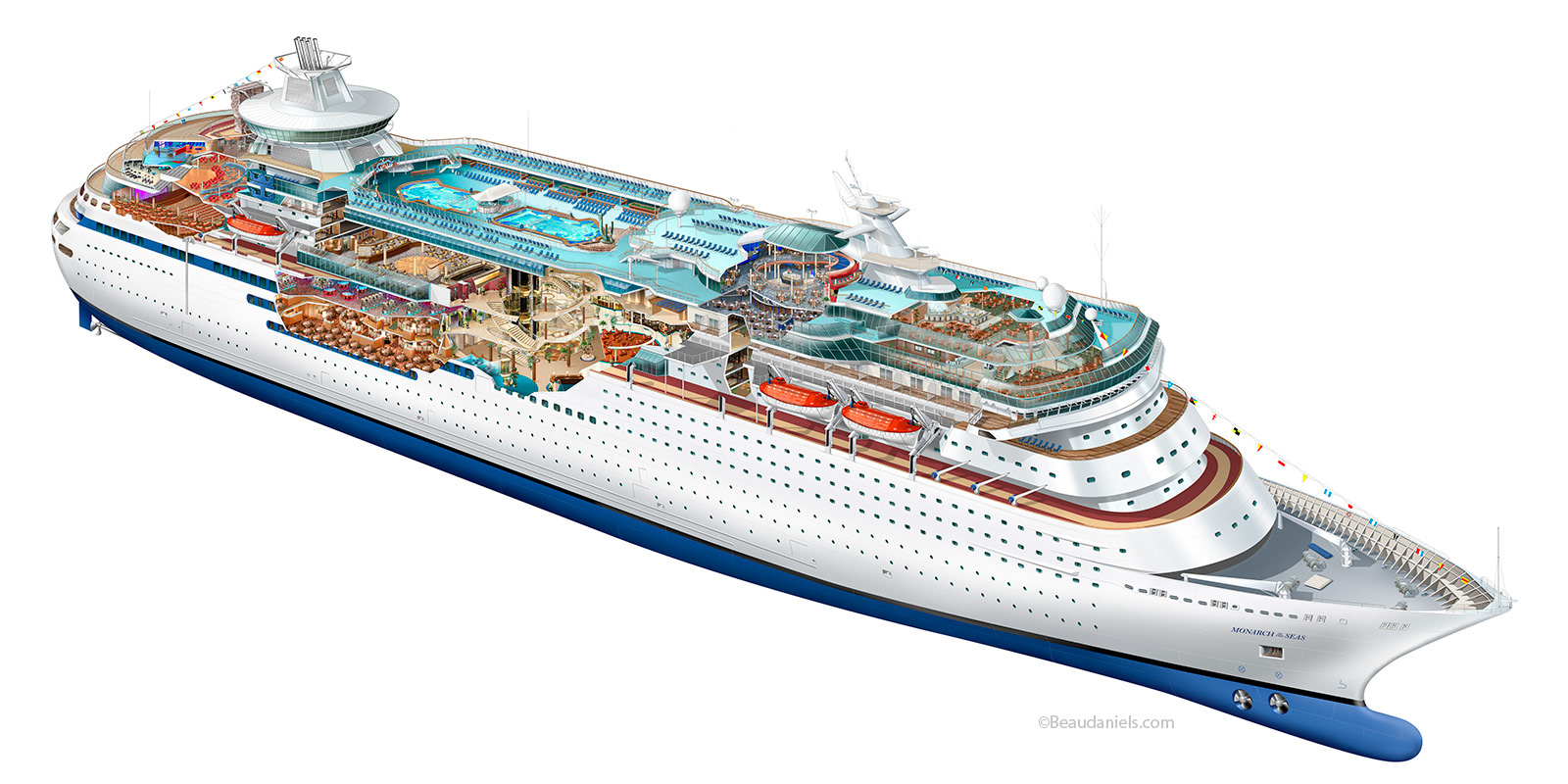 Monarch of the Seas, final illustration as used for posters, web, collateral.
