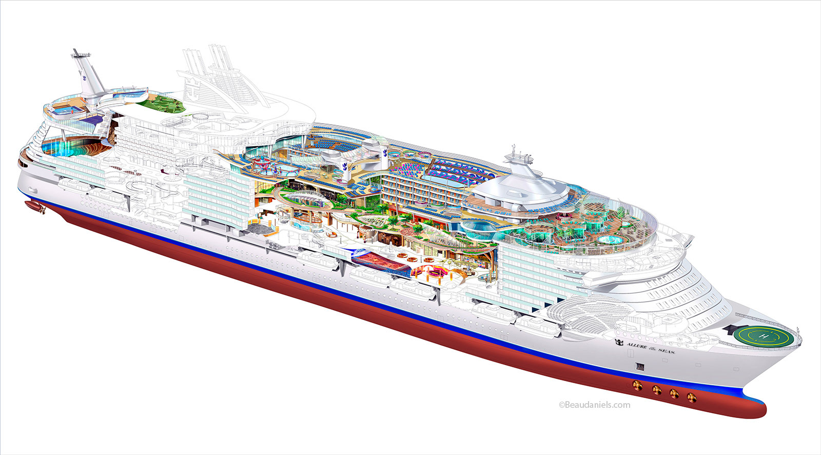 The client wanted to see progress work. Here is the partially completed illustration. Allure of the Seas