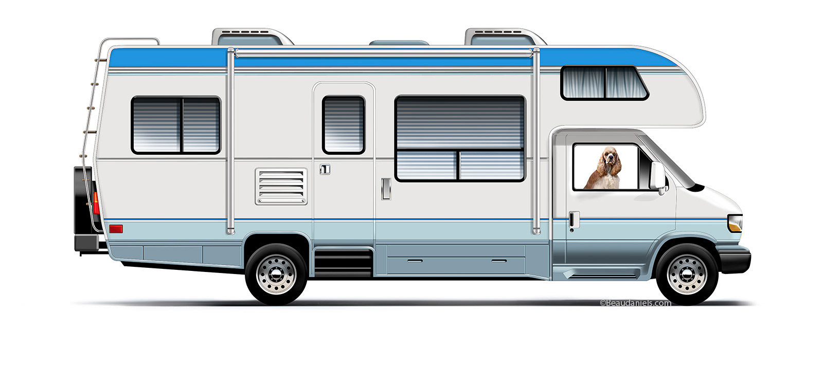 Cab over recreational vehicle.