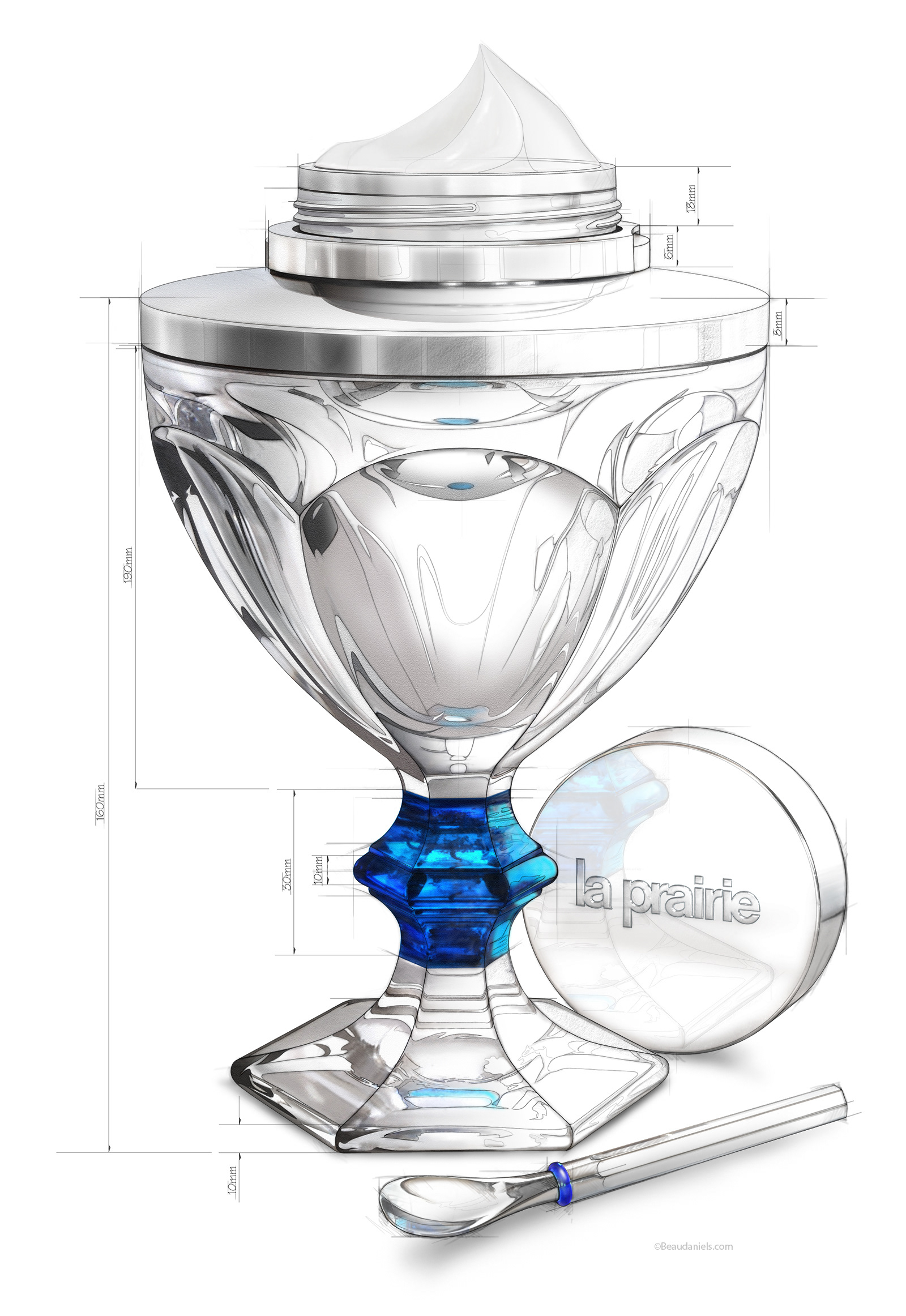 This was the final illustration that went to press. La Prairie illustration