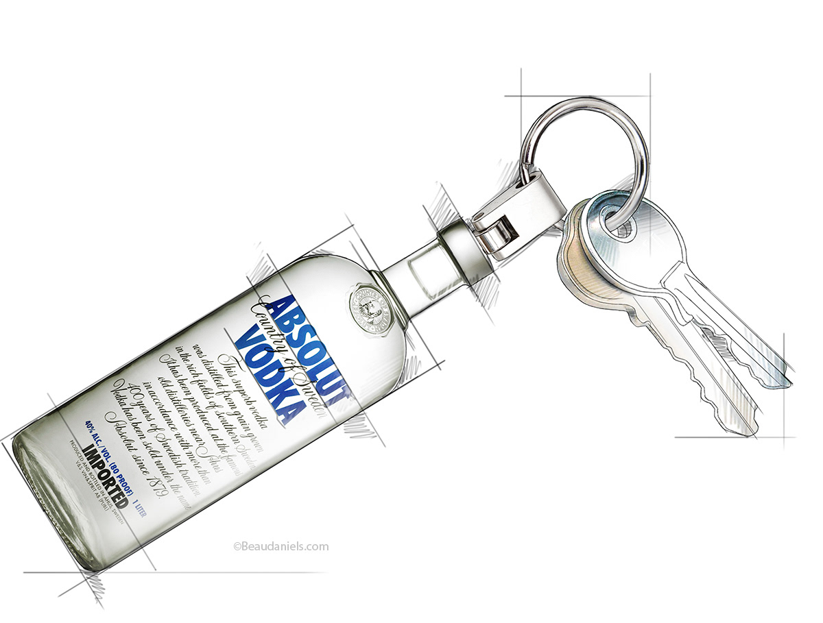 Absolut, key chain.