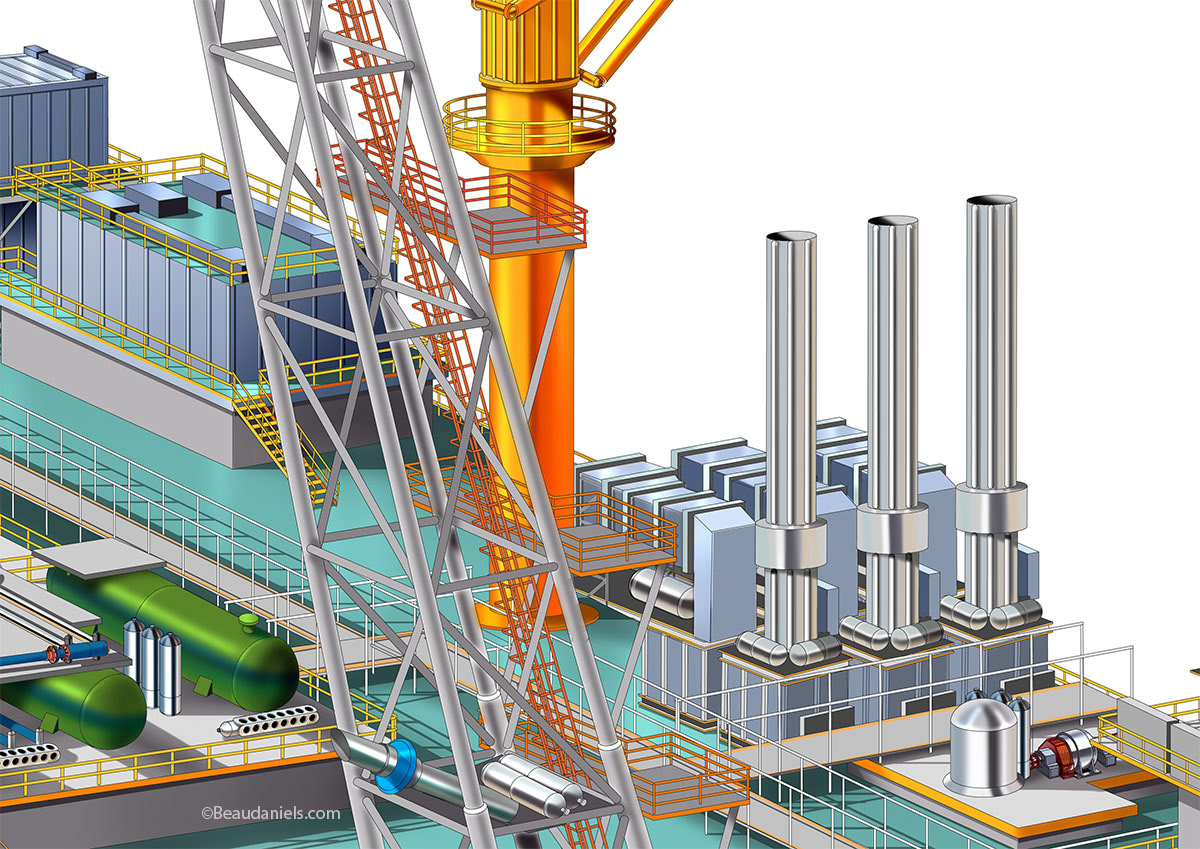 Close up1 of the FPSO.