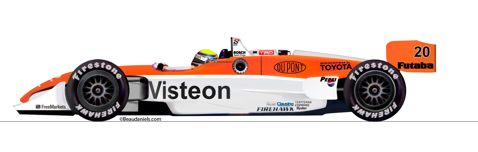 Patrick racing Toyota technical illustration.