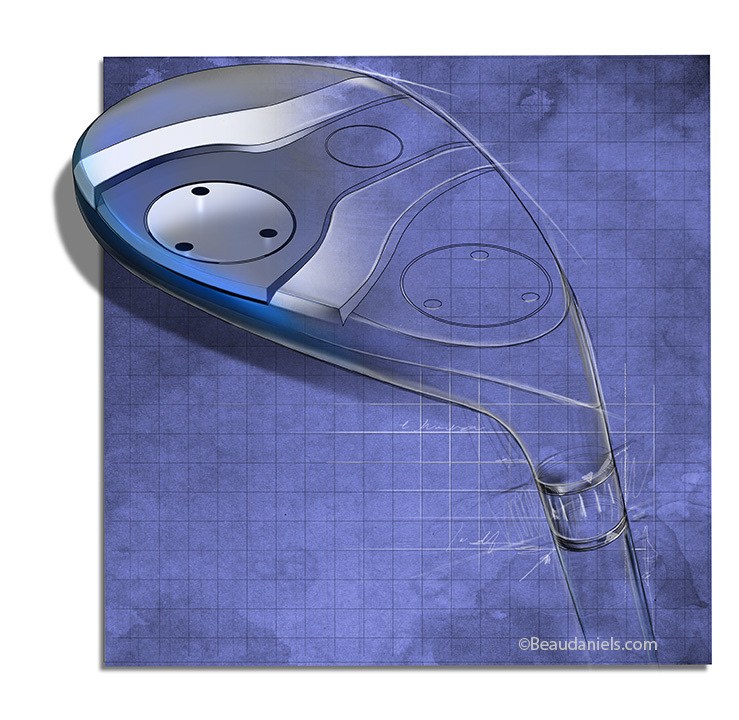 Concept style illustration of a golf club