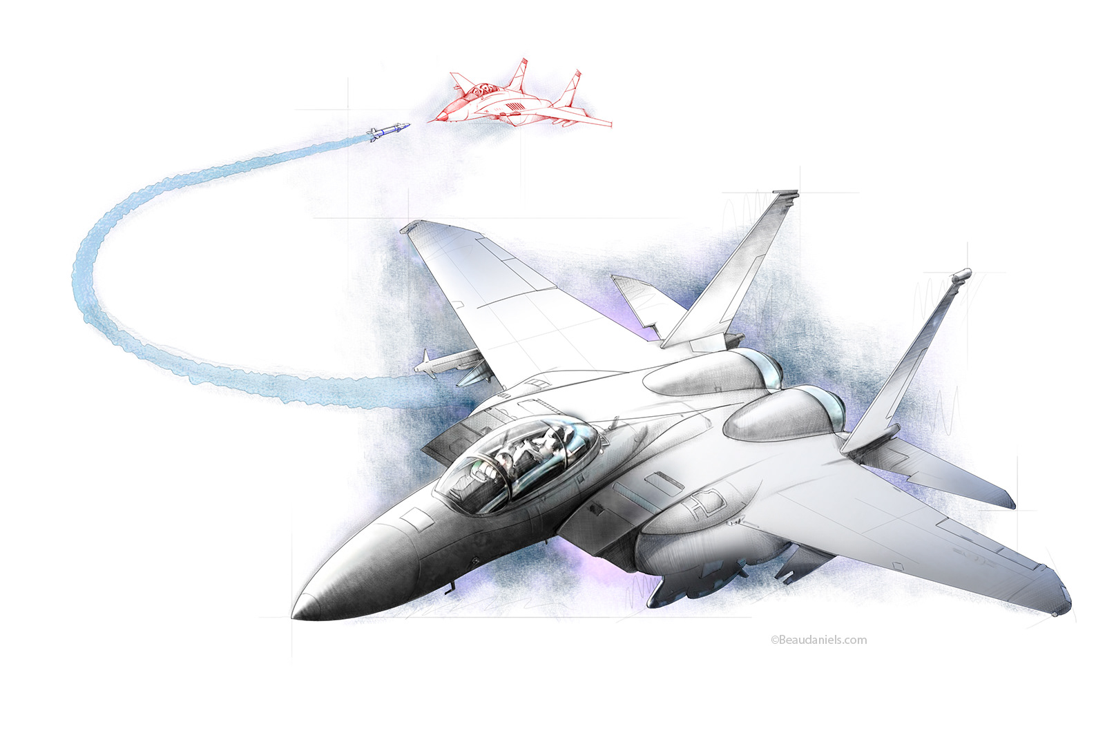 Aim 9X on F 15, cover illustration.