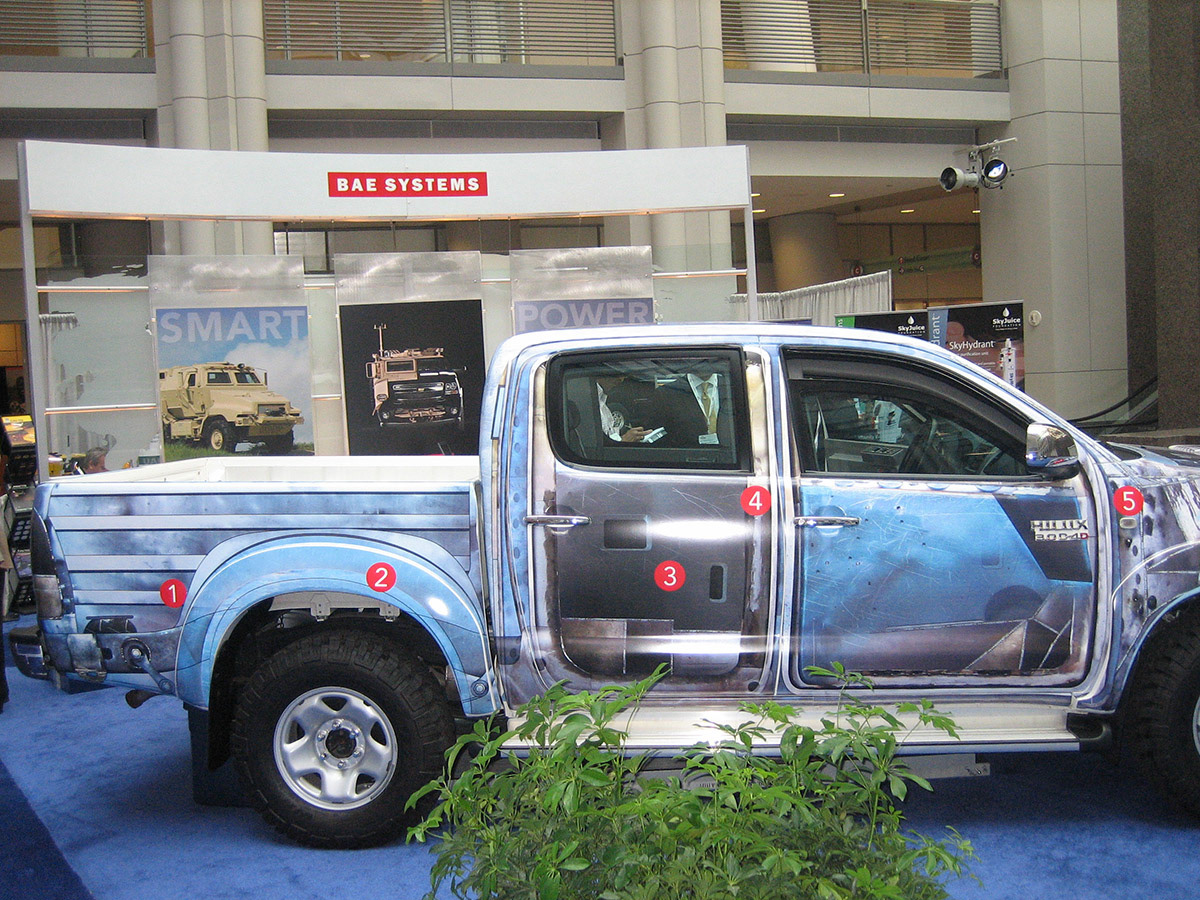 Profile shot of the Hilux wrap.