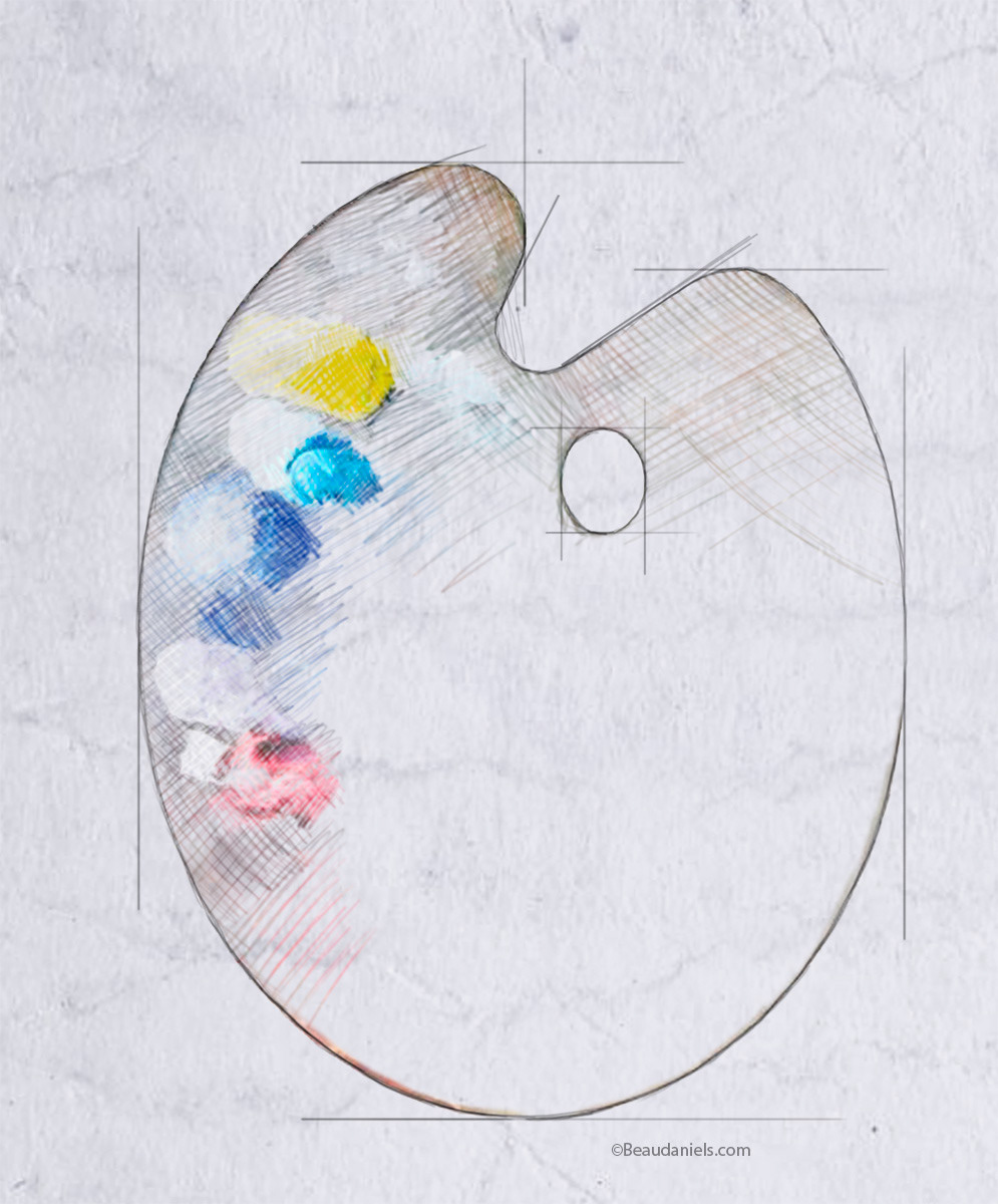 Paint pallet spot illustration.