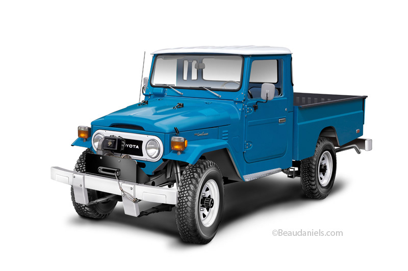 1977 FJ45 Landcruiser illustration painted in adobe photoshop.