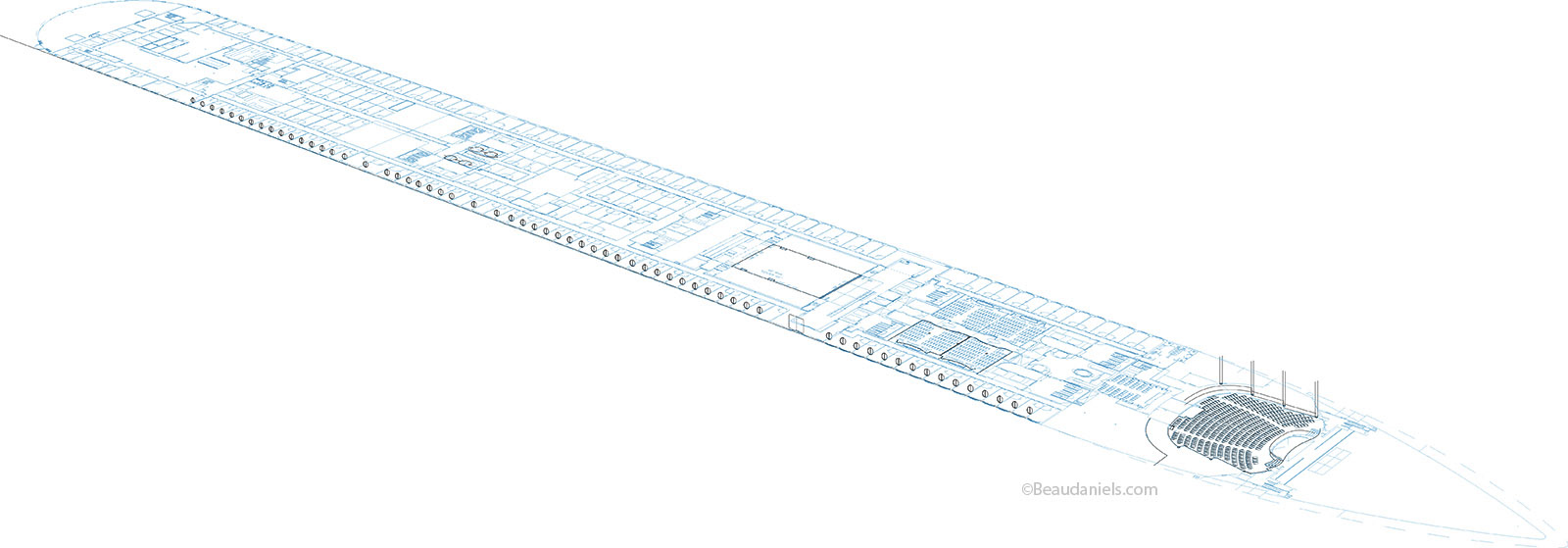 Putting the deck elevation into perpective in illustrator. "Freedom of the Seas"