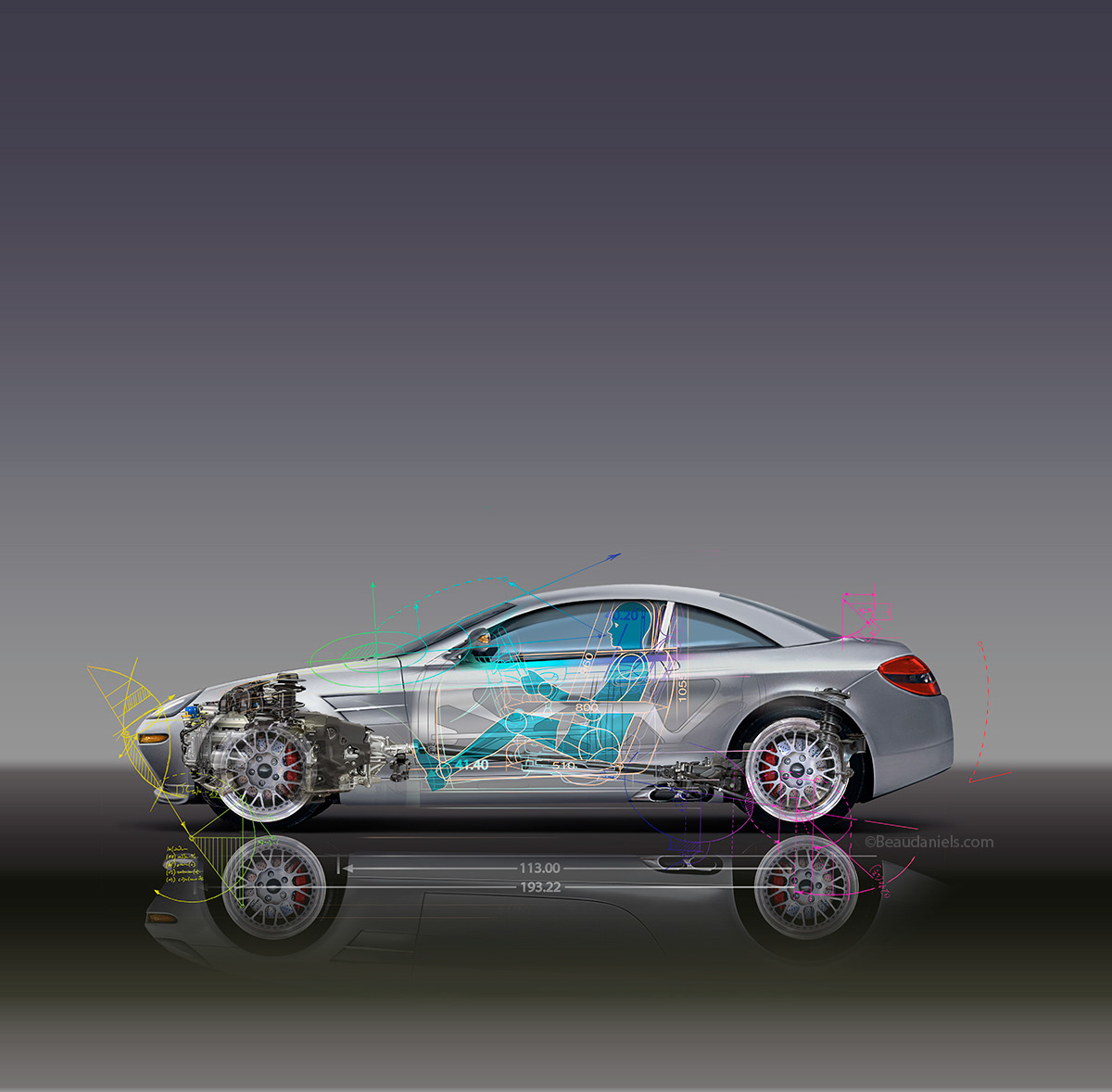 Generic car cutaway profile