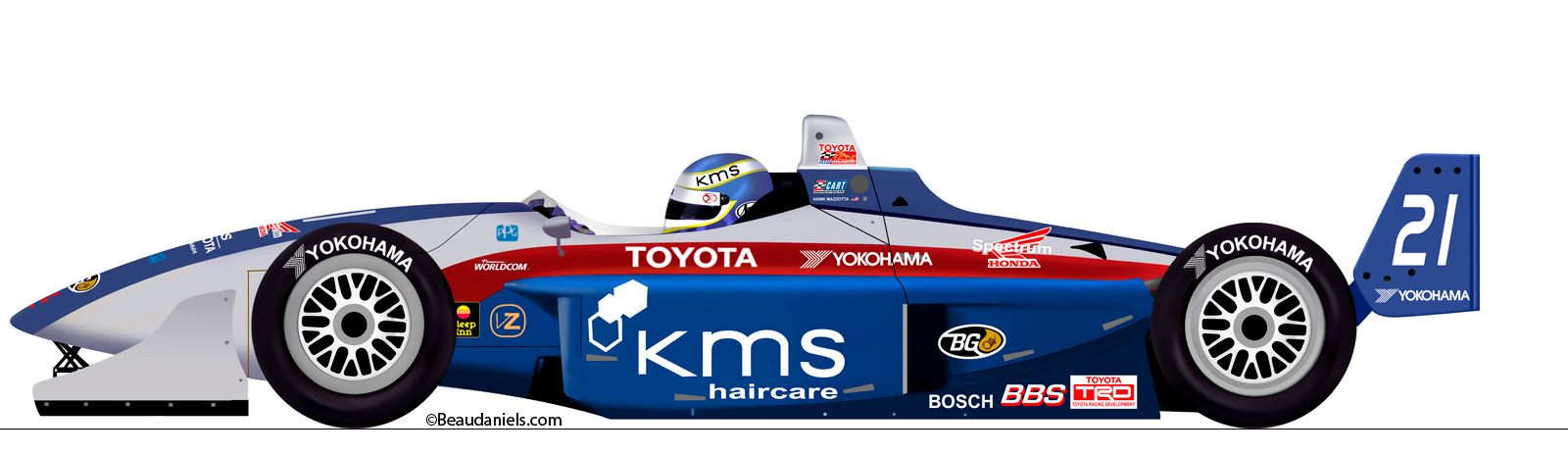KMS-Toyota race car illustration.