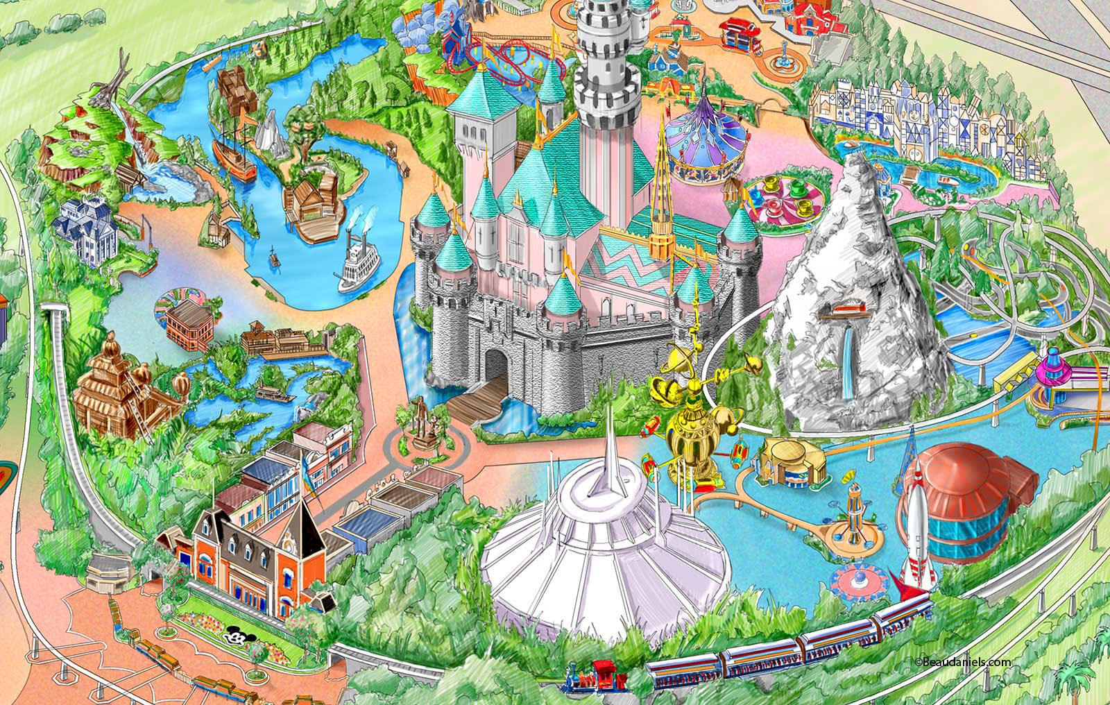 Disney map close up view