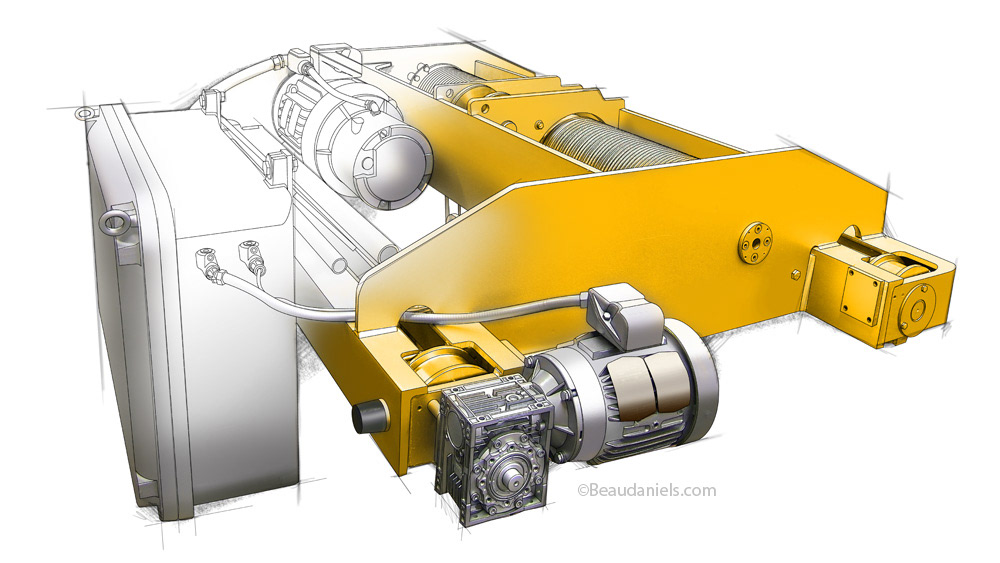 Overhead crane carriage.