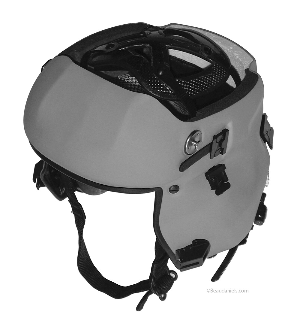 Photo of a Gentex flight helmet that we used as a basis for the illustration.