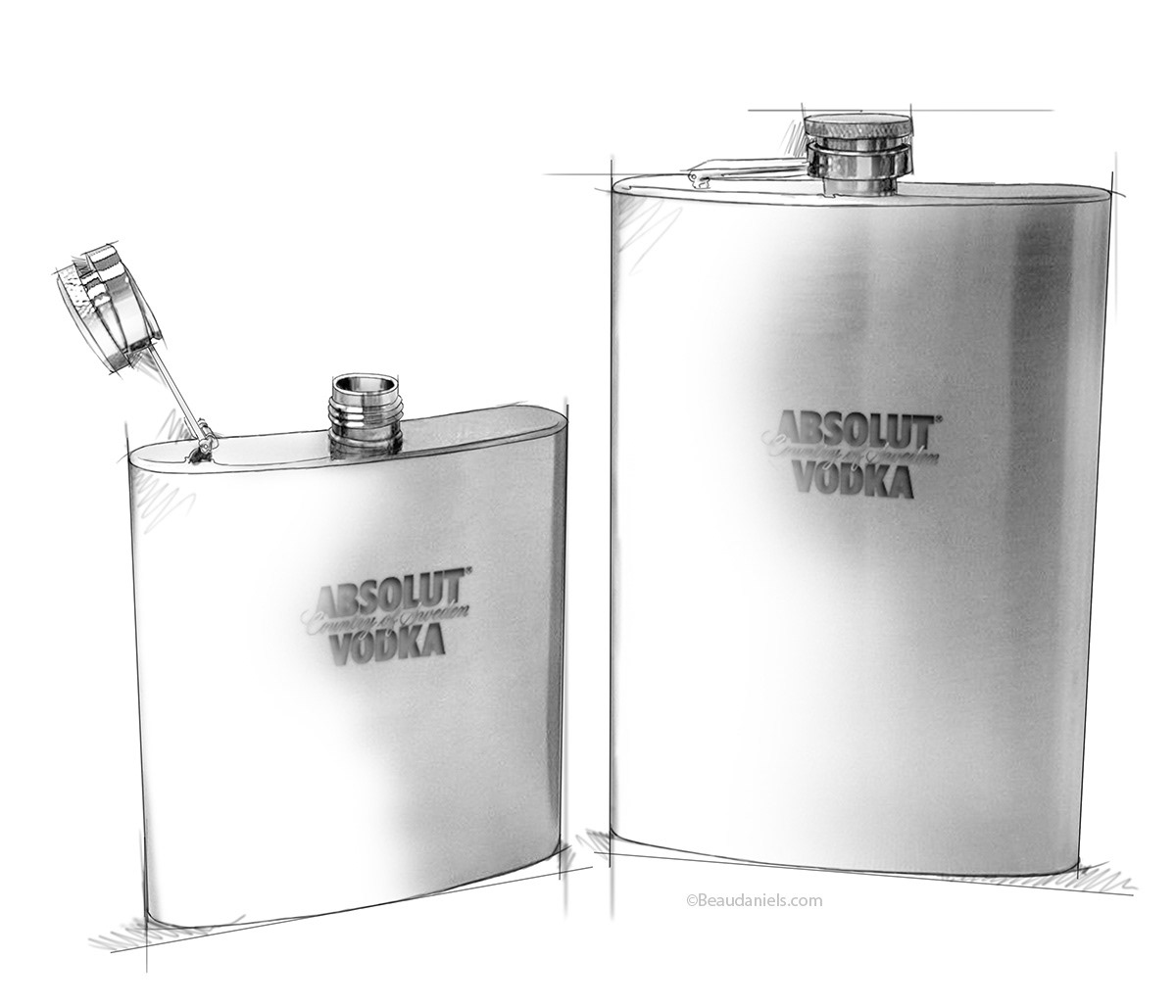 Absolut flasks.