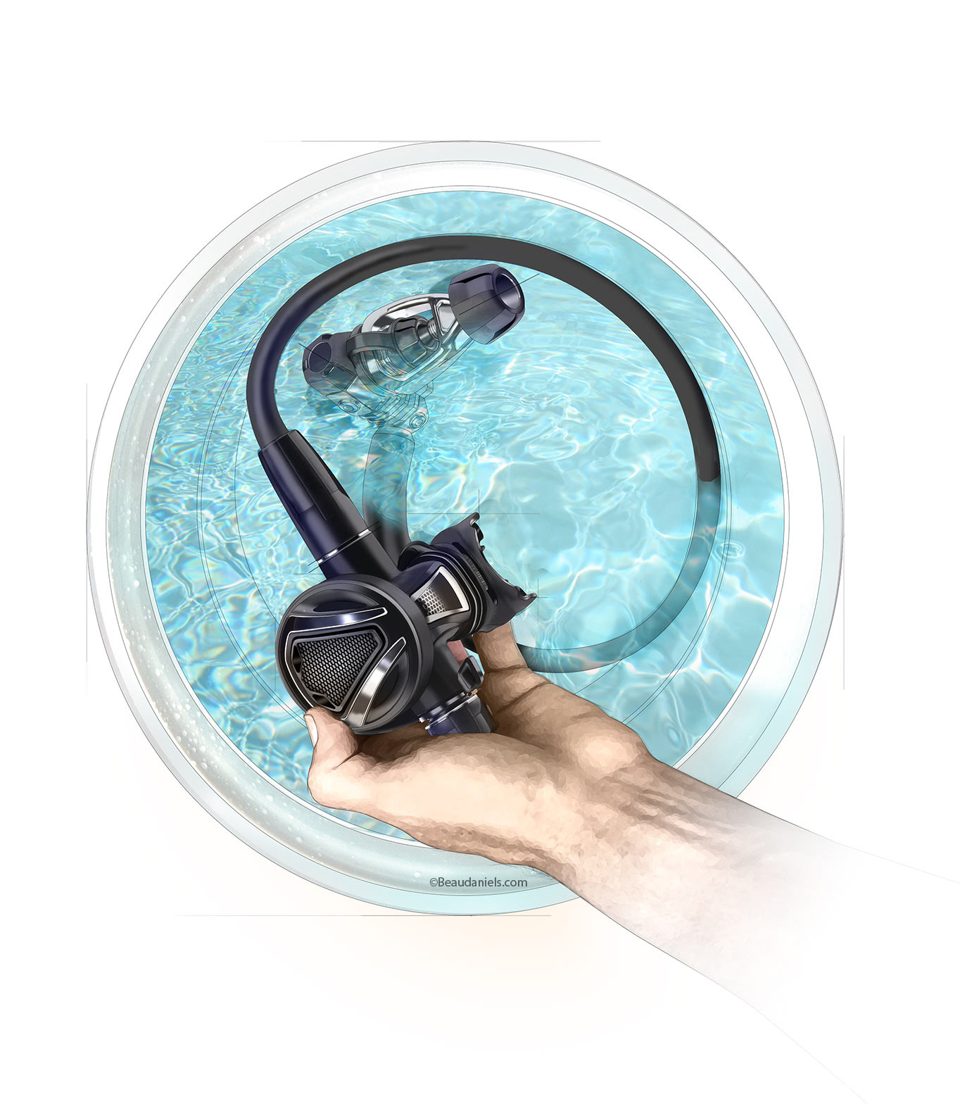 Washing a regulator.