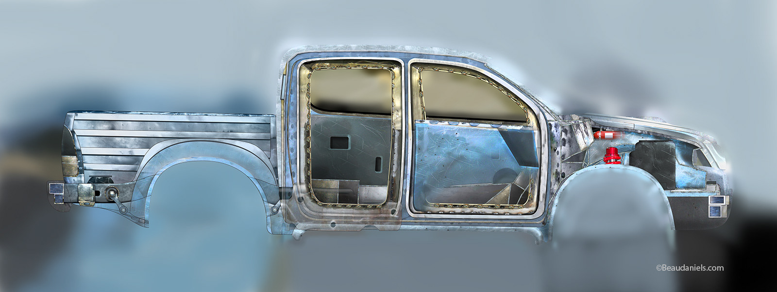 Toyota Hilux wrap, as supplied with bleed to help overcome the inevitable gaps in allignment.