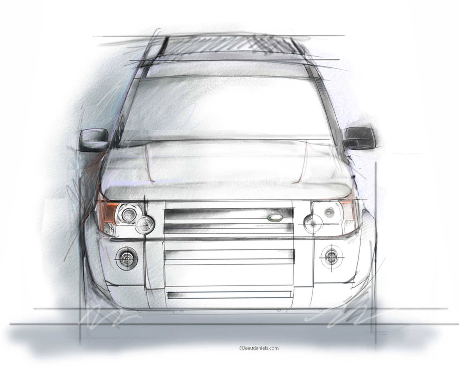 Land Rover teaser illustrations. Pre release press kit.
