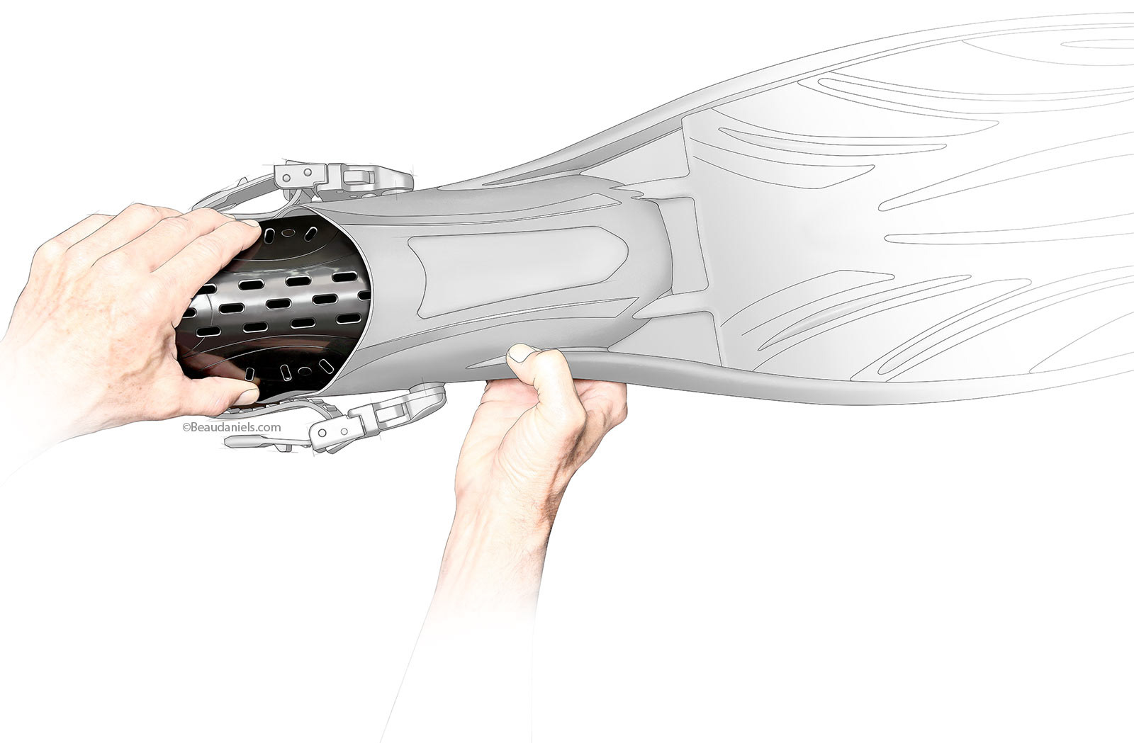 Dive fin form insert.