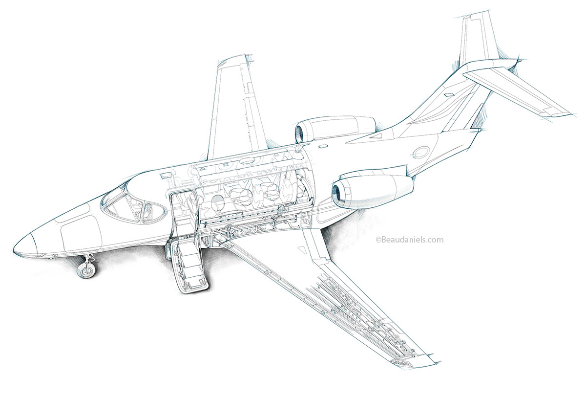 The drawing for the jet.