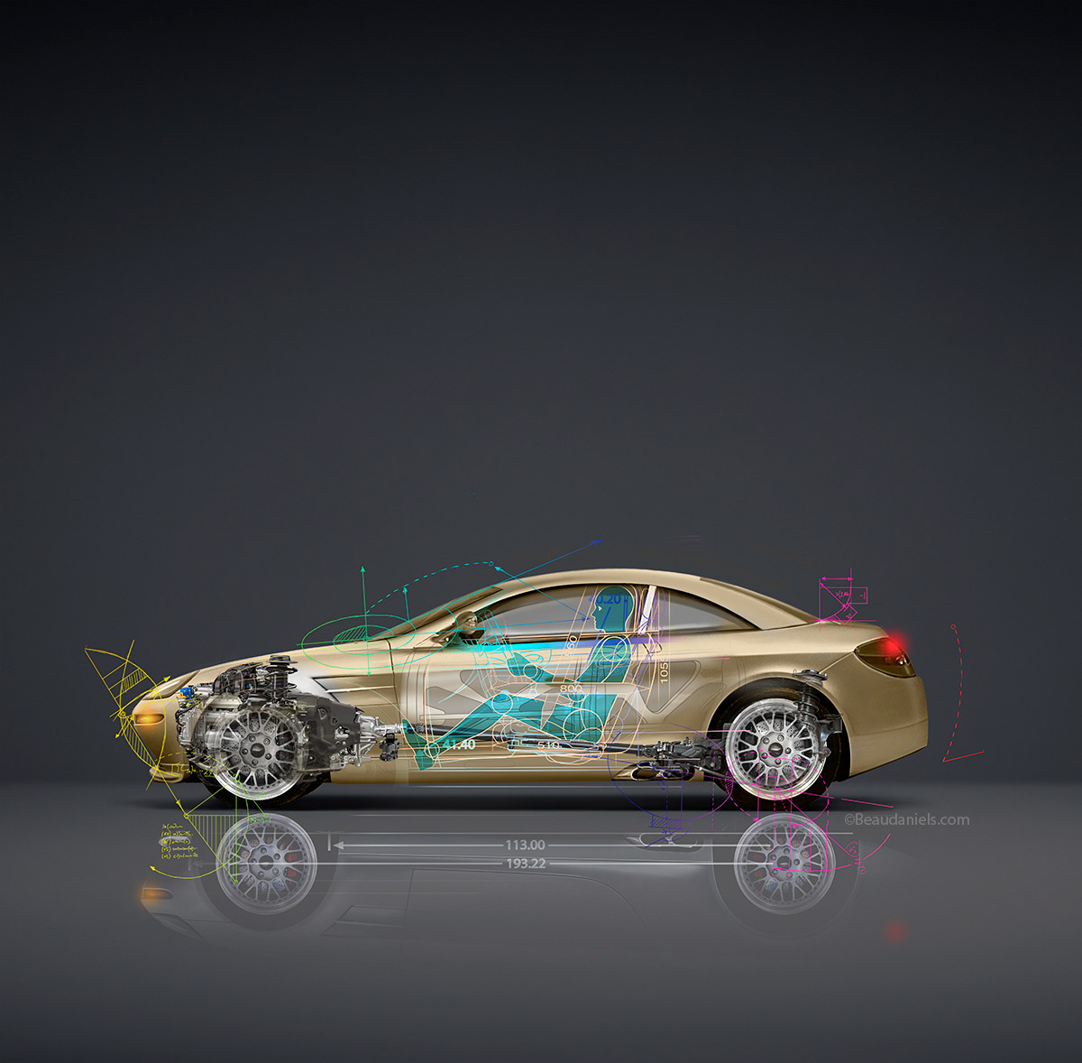 Generic car cutaway profile