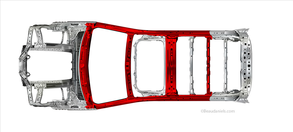 Top view of the safety cage on the Outback.