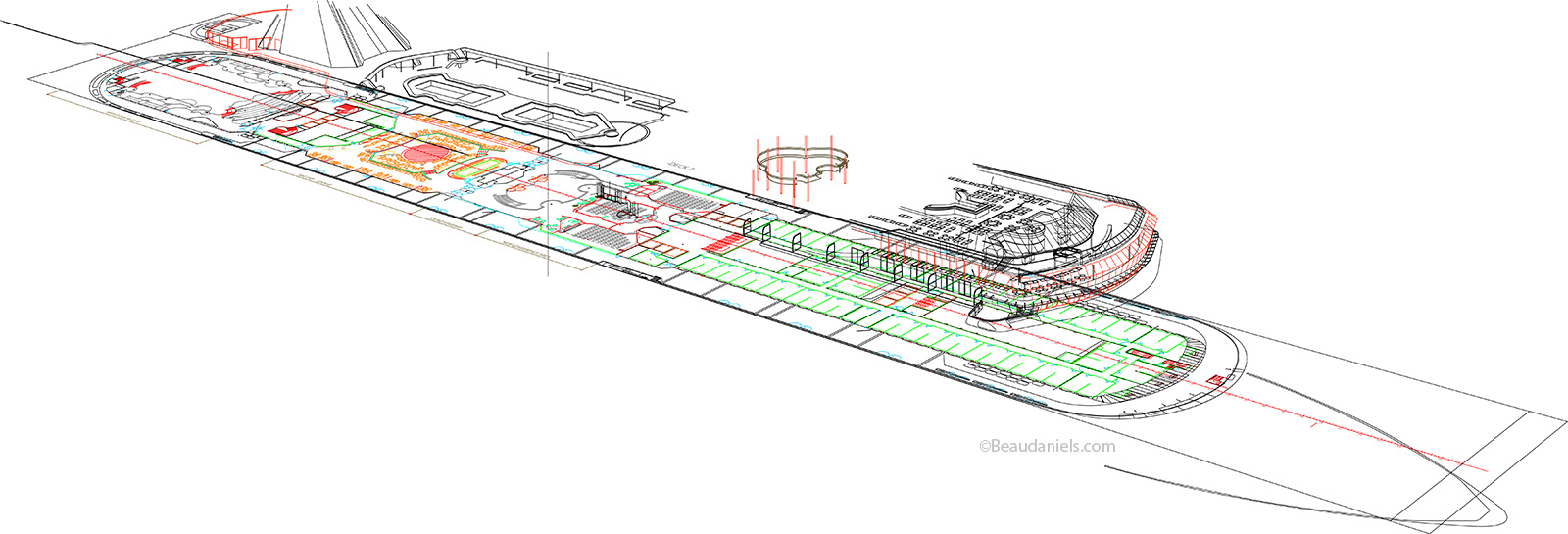 Dimension between the decks can now be drawn. Monarch of the Seas