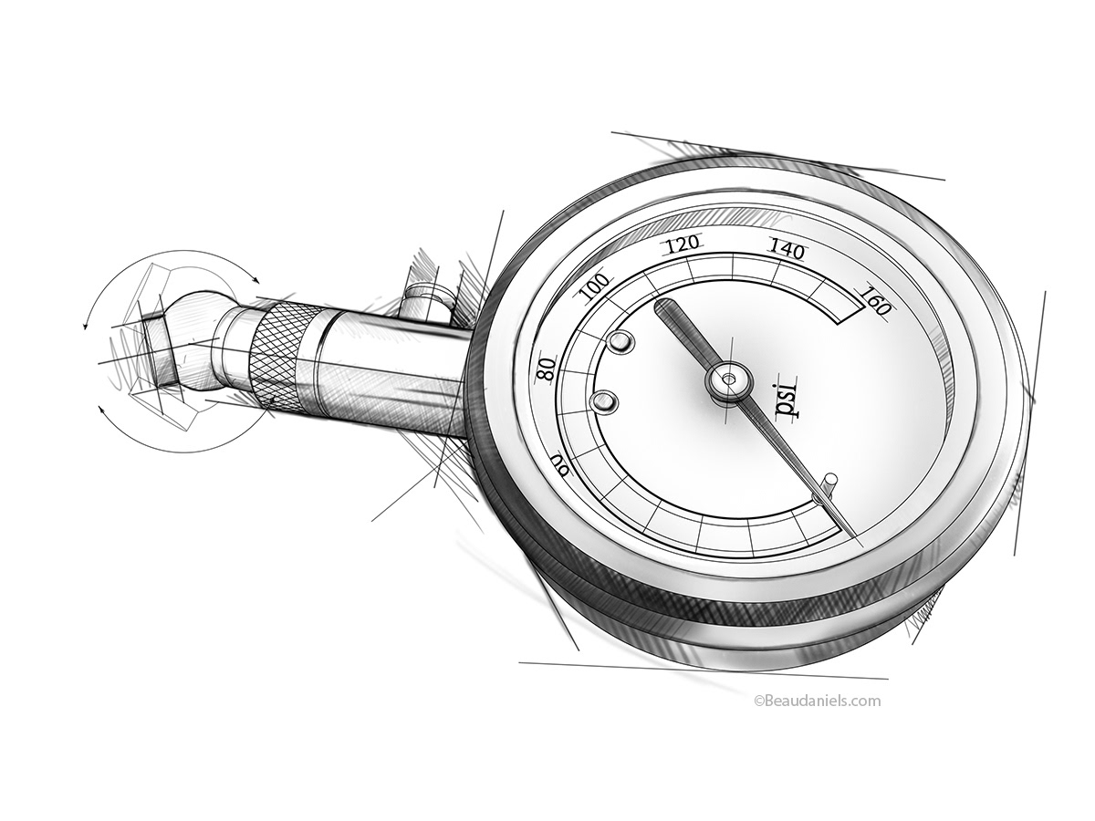 Restoration Hardware. Tire pressure guage.