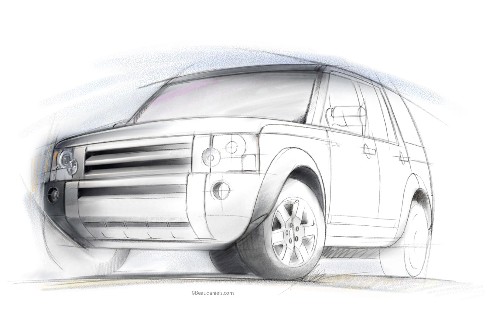 Land Rover LR3 pre-release illustration.