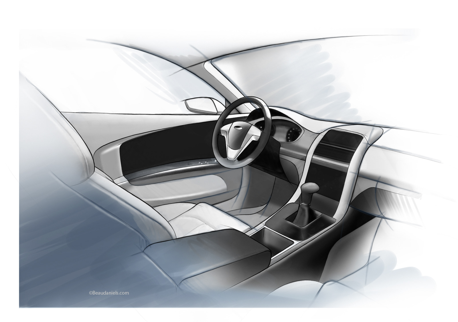 Just an interior vehicle shot, Digial, marker pen style.