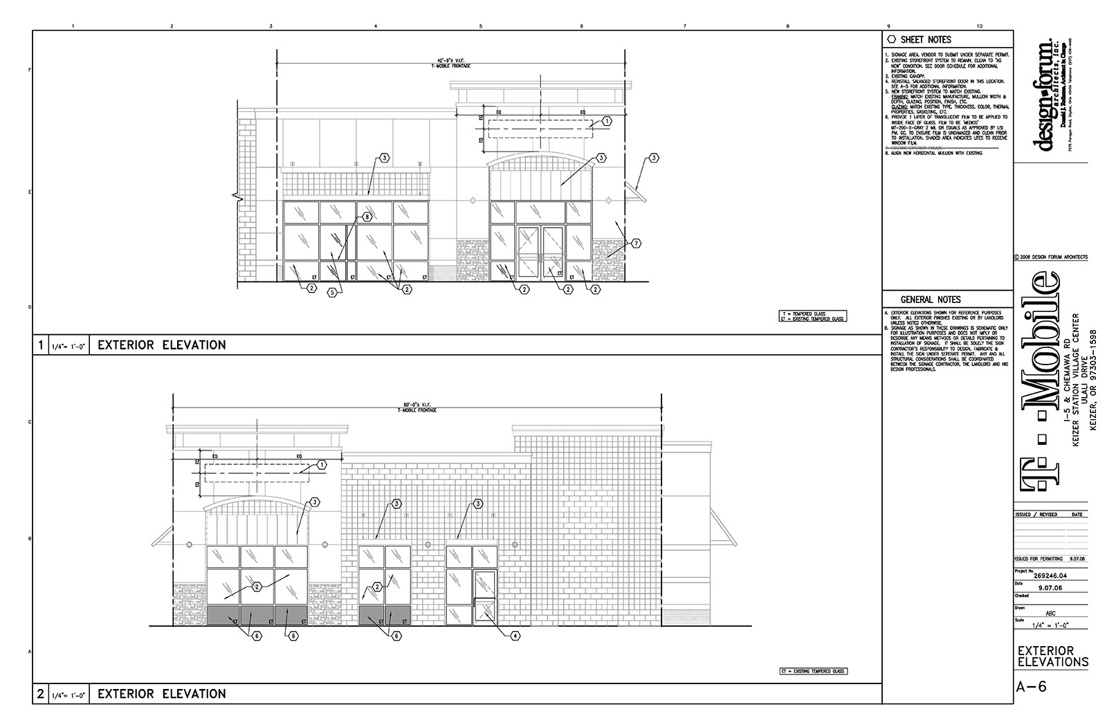 Store front plans. T-Mobile street scene.