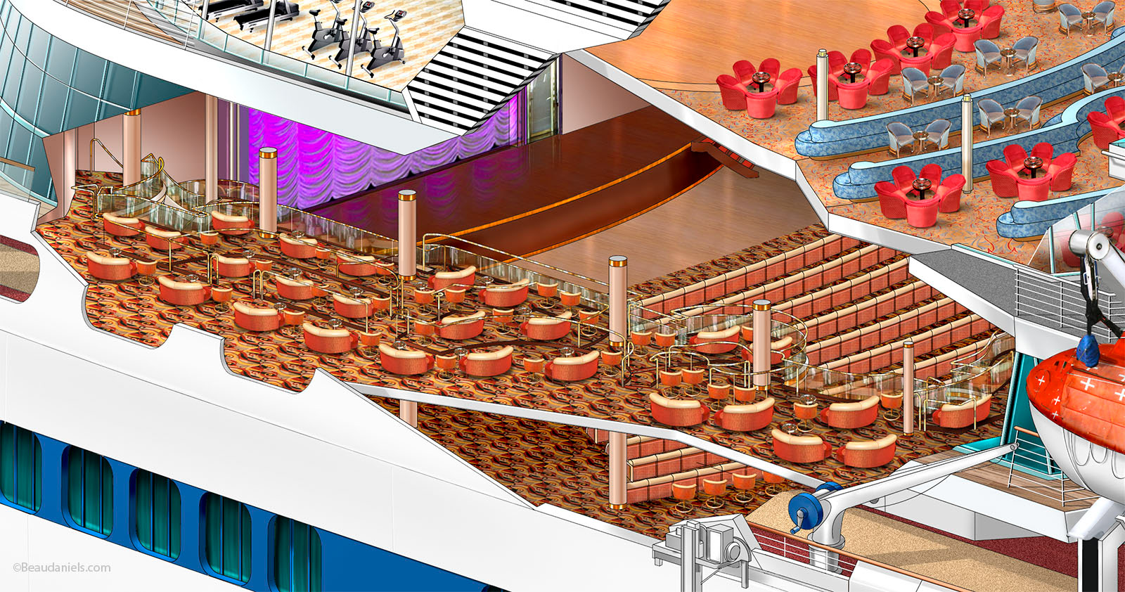 Monarch of the Seas, Shops, Theatre.